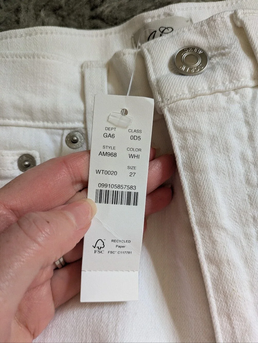 Jcrew White Denim Shorts Size 27